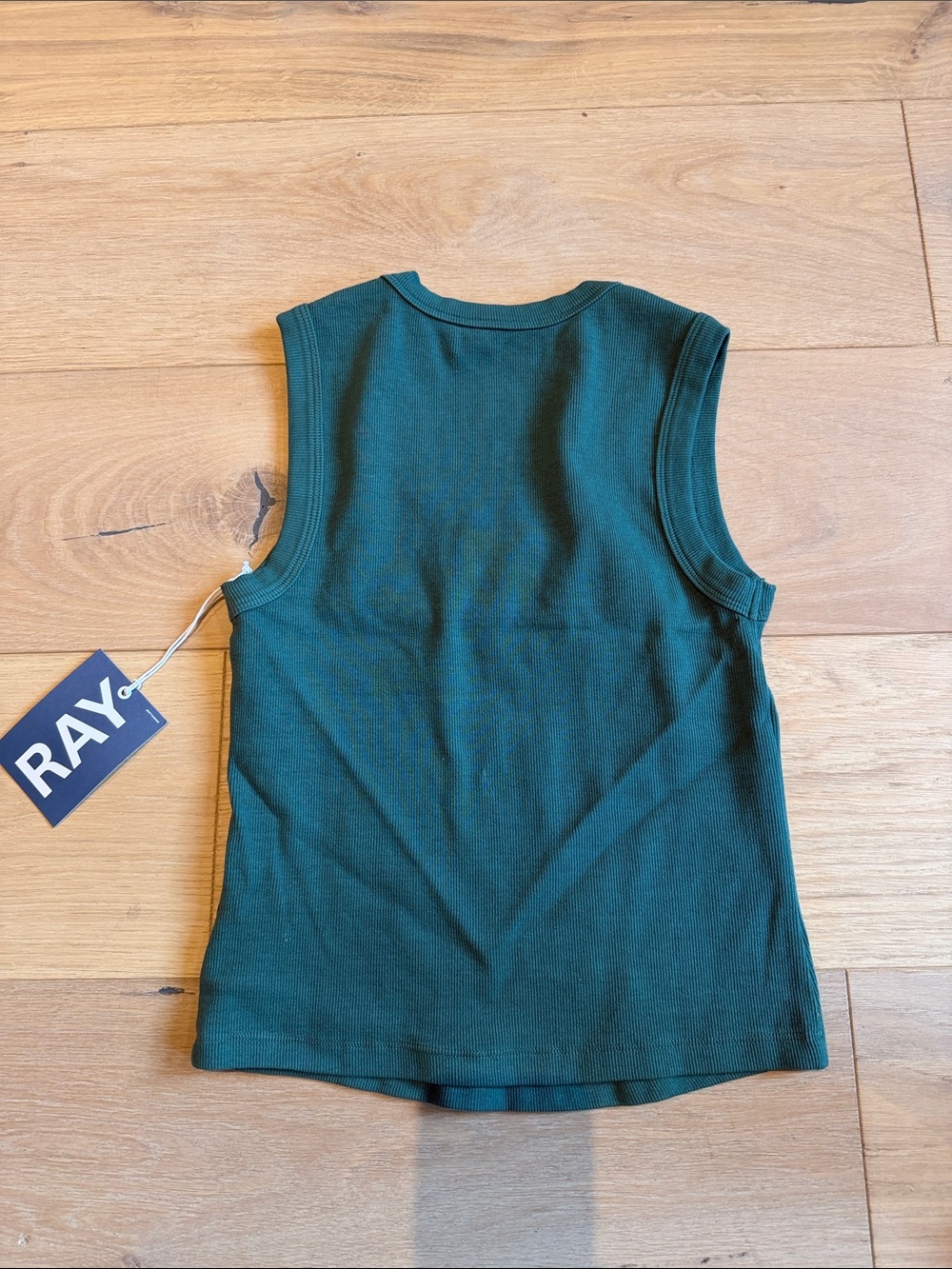 RAY Forest Green Ribbed Tank Top - Picture 2 of 2